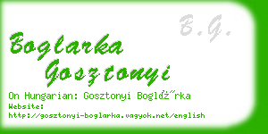 boglarka gosztonyi business card